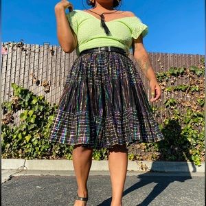 Vintage Metallic Folk Skirt